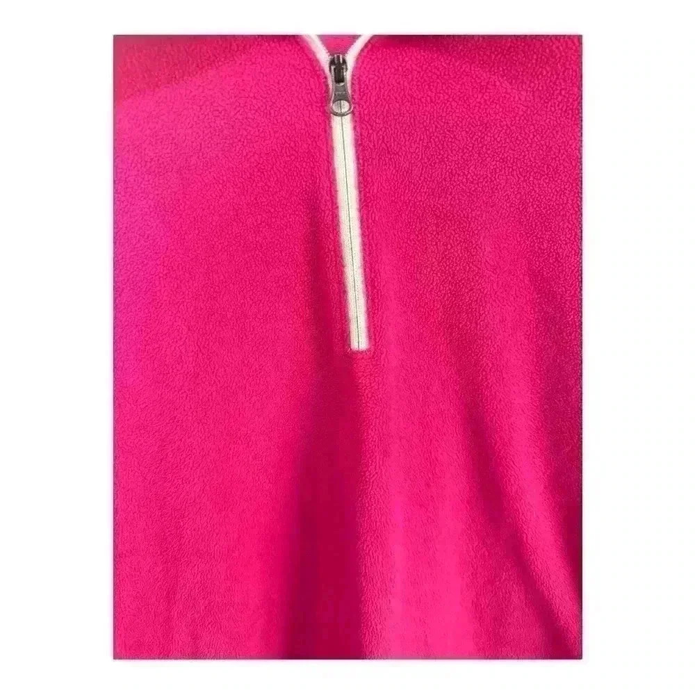 Columbia Sportswear Polar Pink Fuchsia 1/4 Zip Fleece Top Size Large - Picture 2 of 7